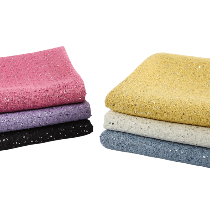 Sequin Coarse Floral Woven Chanel-Style Fabric in Stock, Woven Stretchy Fashion Women's Suit Dress Fabric