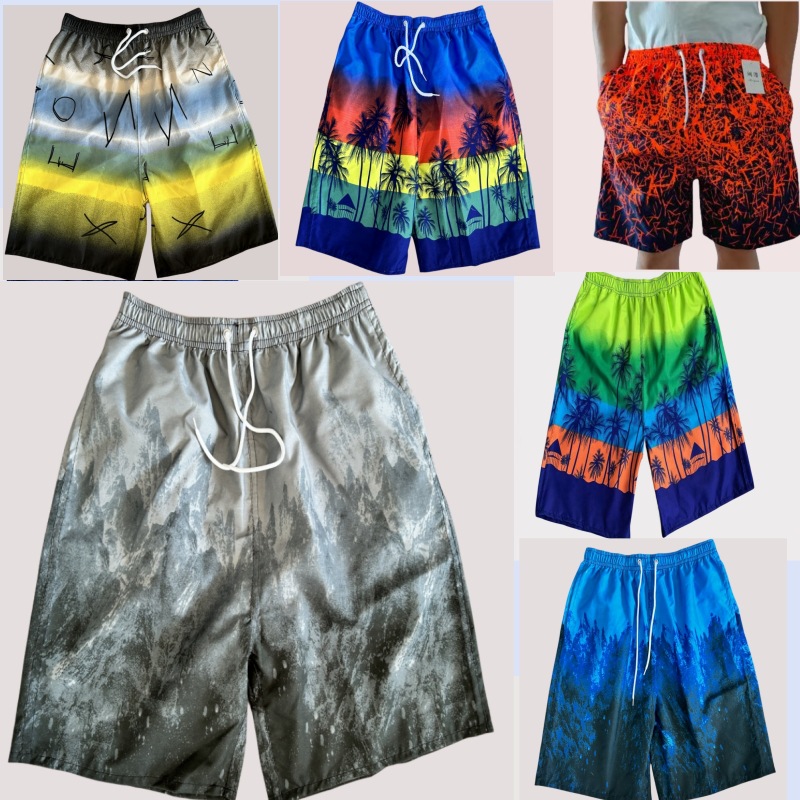 Men's Beach Shorts, Loose Shorts, Summer Quick-Dry Large Swim Trunks, Sports Knee-Length Shorts, Men's Plus-Size Loose Swimwear