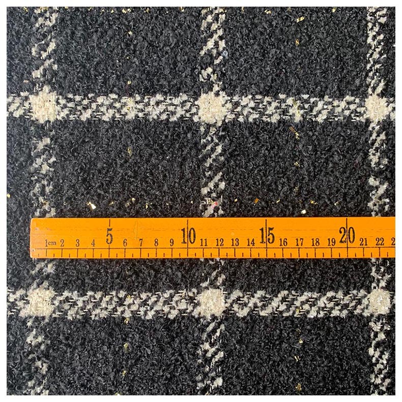 Fragrant Korean style black modern Chanel style small fragrant coarse woolen dress plaid fabric