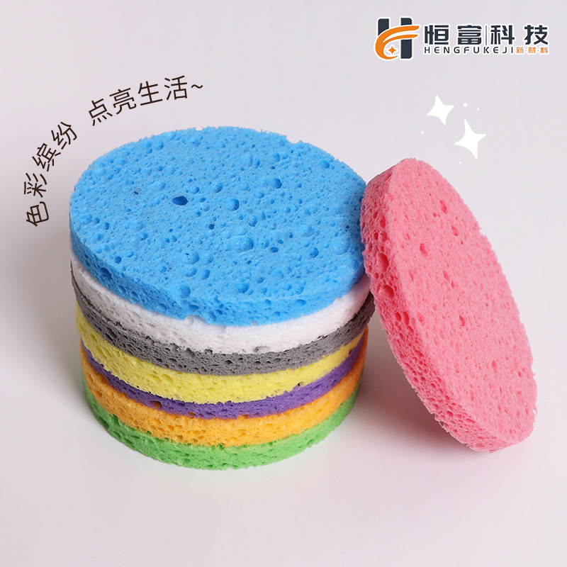 Wood Pulp Cotton Face Wash Puff Round Compressed Powder Puff Cleans Face Wash Makeup Remover Biodegradable Wood Pulp Sponge Wipe Manufacturer Wholesale