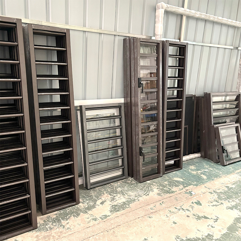 Aluminum alloy manually adjustable anti-theft shutters, movable exterior wall, glass shutters, vents, ventilation and exhaust