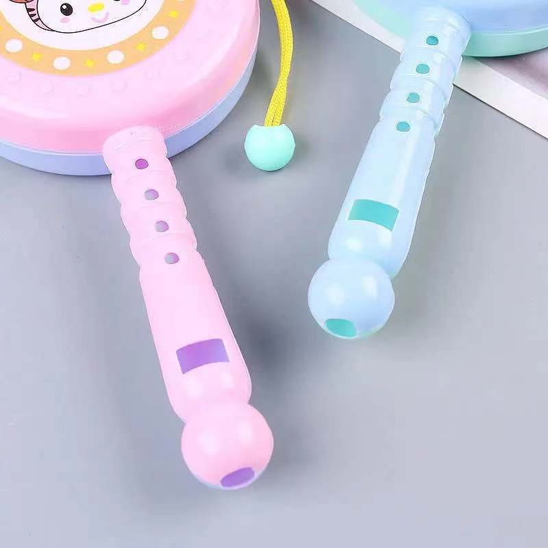 Fruit Animal Rattle Cute Chewable Music Sound Soothing Hand Drum Rattle Stick Toy Wholesale Early Education