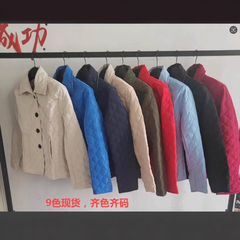 wish popular AliExpress European and American fashion temperament lapel single-breasted slim warm spinning cotton-padded jacket spot