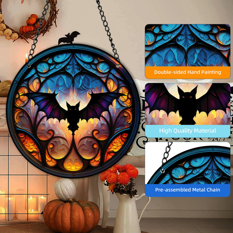 Halloween Bat Acrylic Suncatcher Halloween Window Hangings