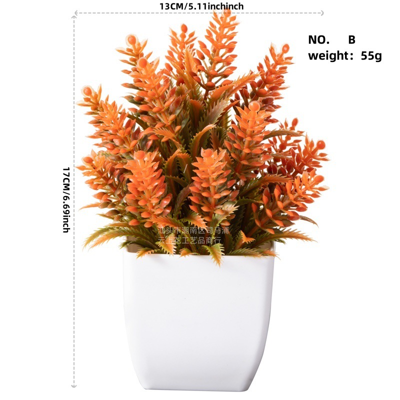 Artificial Autumn Color Creative Mini Potted Plants Artificial Flowers Home Indoor Living Room Desktop Decoration Ornaments European Style