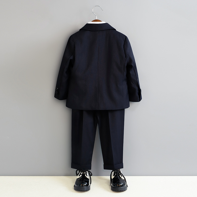 Children's Dress Spring New British Stripesd Suit Suit Baby One-Year-Old Performance Clothing Boy Flower Girl Dress