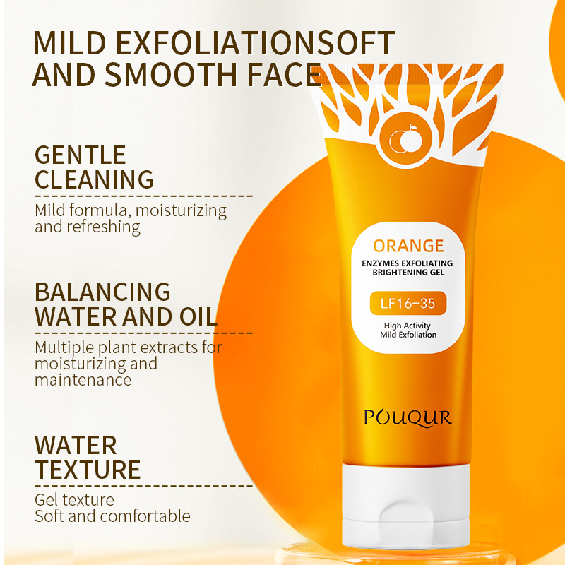 Cross-Border Orange Enzyme Exfoliating Gel Cleans Facial Dead Skin and Body Rub Mud Facial Cleanser Export