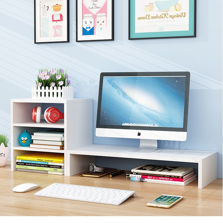 Desktop Computer Stand Monitor Screen Desktop Keyboard Organizer Storage Rack Base Shelf Simple Bookshelf