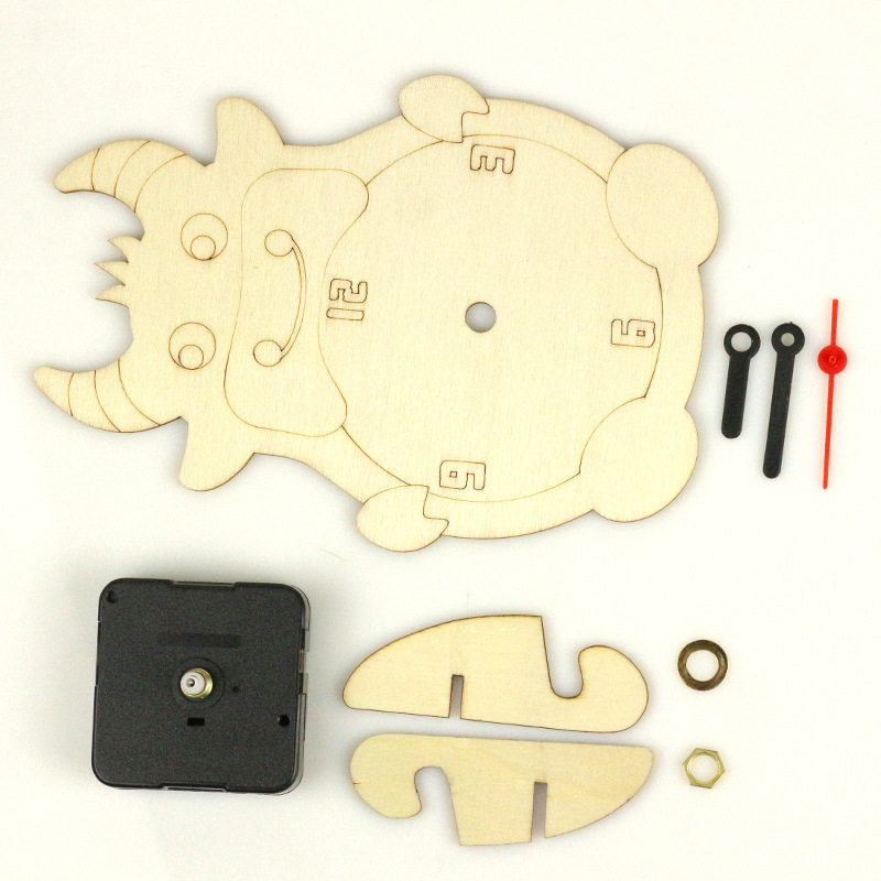 Wooden Clock Blank DIY Hand-Painted Clock Kidsren's DIY Graffiti Kindergarten Family Activities Kidsren's Educational Toys