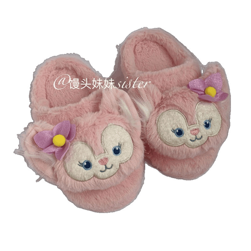 Autumn and Winter Cute Cartoon Fox Women's Cotton Slippers Girl Heart Home Indoor Floor Fluffy Shoes Home Shoes