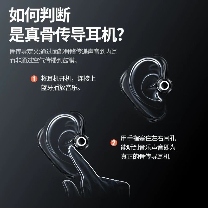 Cross-Border Amazon Tiktok Single Ear Bone Conduction Hearing Aid Bone Sensing Headphones Elderly Behind-The-Ear Wireless Bluetooth