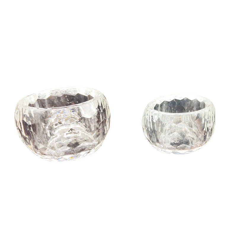 Money Tree Base 6cm Crystal Cups Tall Transparent Offering Bowl for Buddha Water Offering Bowl for Buddhist Temple Offering Holy Water Glass Bowl