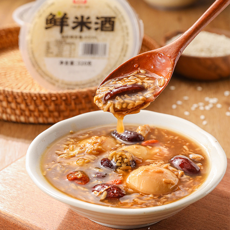 Shenglong Rice Wine, Handmade Fresh Rice Wine, Fermented Rice Balls, Sweet Rice Wine, Glutinous Rice Wine, Sweet and Fragrant Postpartum Rice Wine, Bowl-Packed 320g