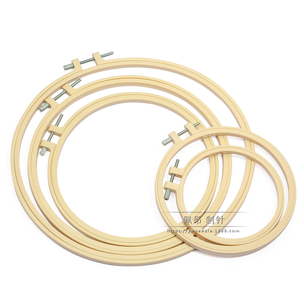 Hot Selling Embroidery Stretch DIY Imitation Bamboo Embroidery Stretch Frame Embroidery Stretch Cross-stitch Tools Beige Plastic Embroidery Circle Set