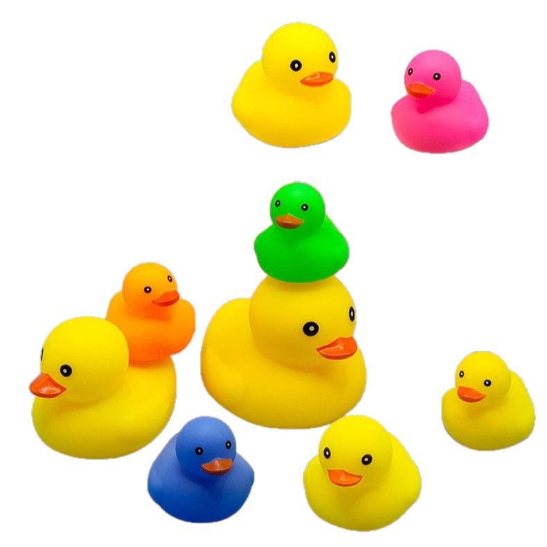 Cross-Border Colorful Little Yellow Duck Toy for Bathing, Decompression, Pinching, Calling, Water Swimming Park Duck Manufacturer Direct Sales