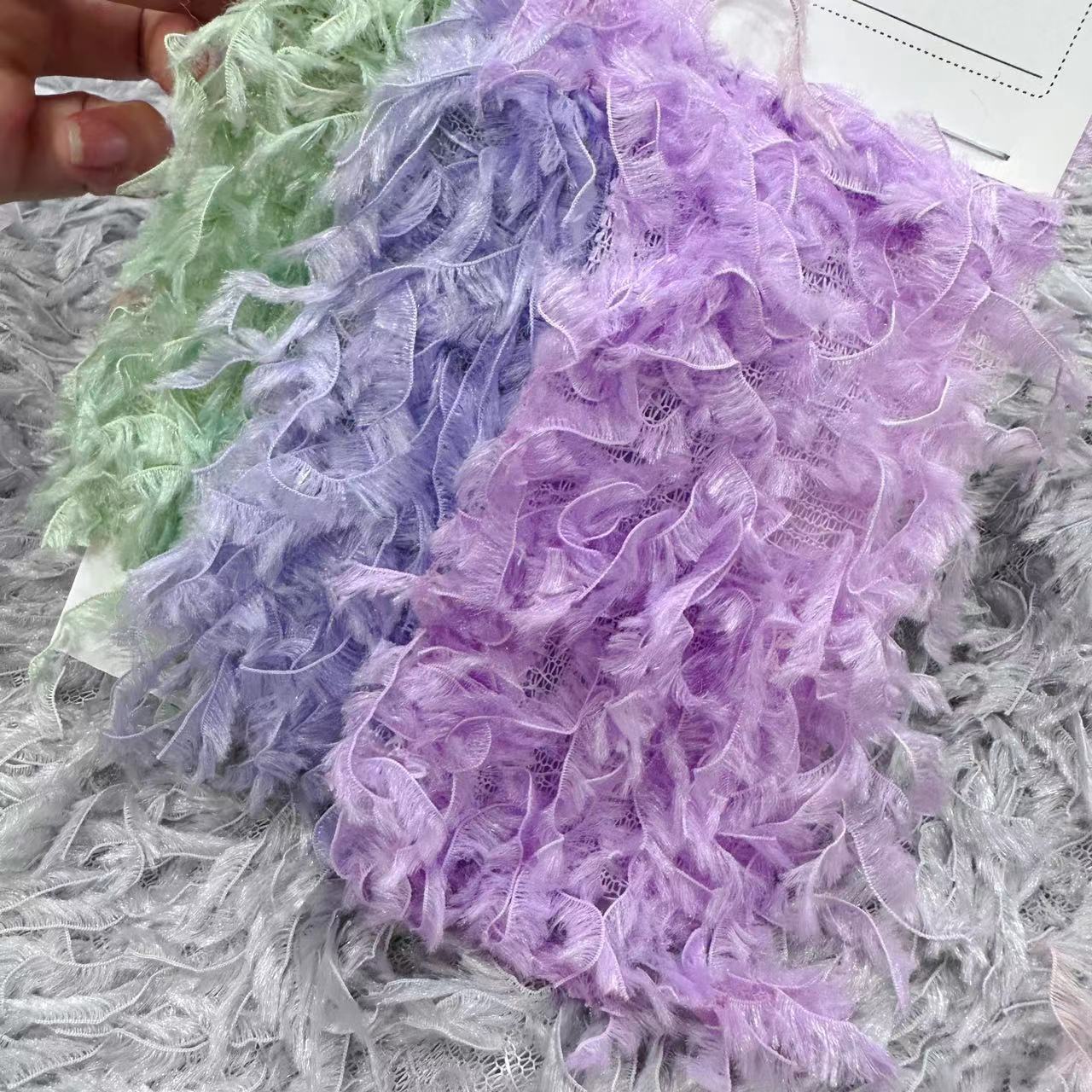 Feather fabric down fabric tassel pillow home textile fabric bag shoes material pet clothing kennel fabric