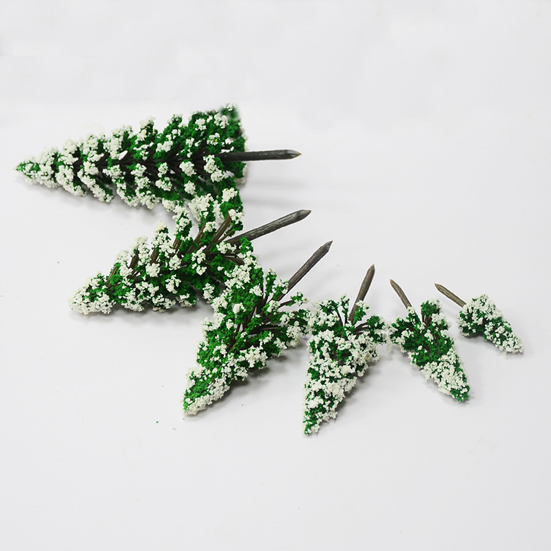 Architectural Sand Table Jewelry Model Tree Mini Snow Scene Micro Landscape Small Tree Hand-Made Landscaping Finished Plastic Cedar Tree