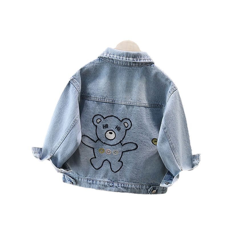 Girls' Denim Coat Western Style Embroidered Baby Long Sleeve Top 2025 Spring and Autumn New Children's Small and Medium-sized Children's Jacket