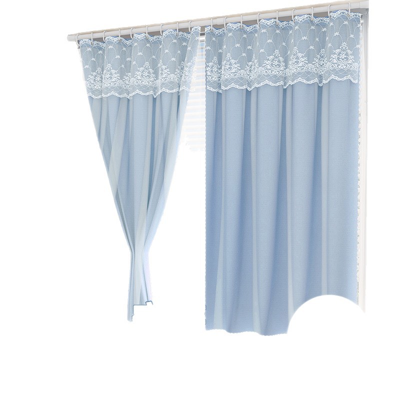 Internet Celebrity Punch-free Curtain with Pole for Rental House Thickened Shade Cloth Dormitory Bedroom Floating Window Curtain