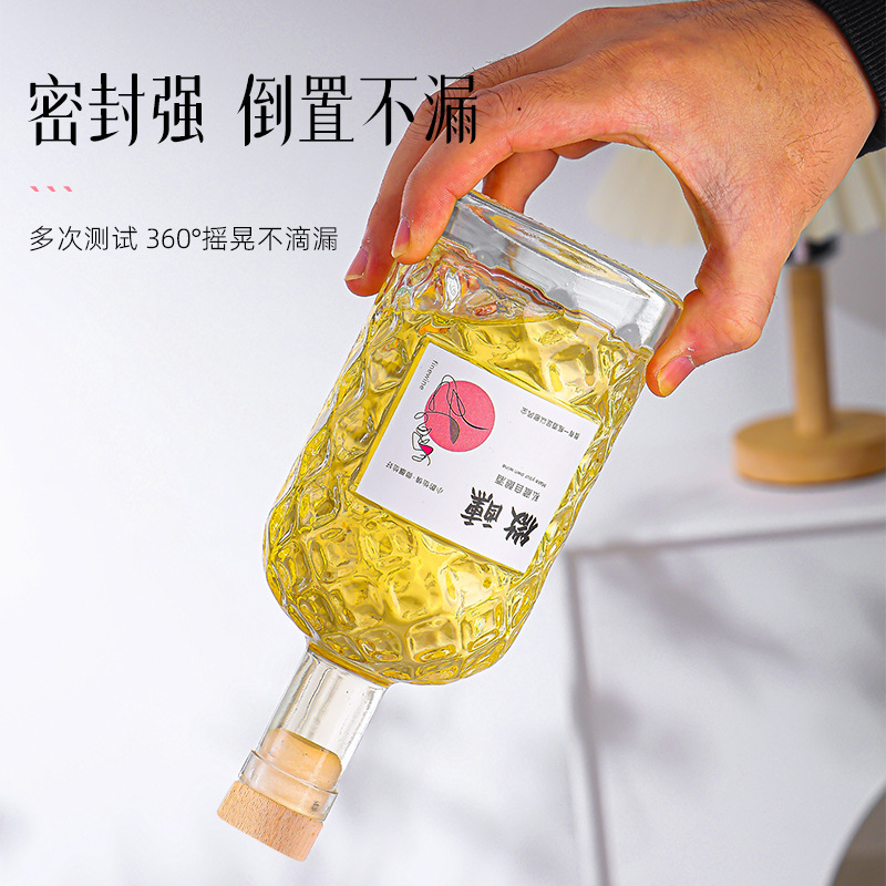 Glass Wine Bottles, Transparent Empty Bottles, Liquor Bottles, Fruit Wine Bottles, Creative Sealed Vodka Bottles, Wholesale in Stock