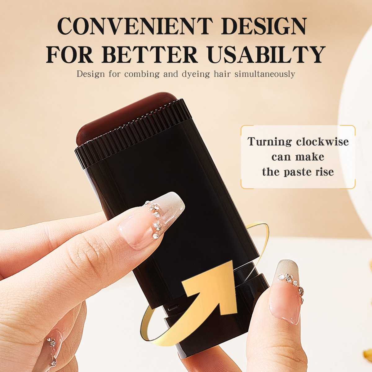 Cross-Border Hairdressing Comb, Hair Dyeing Comb, Black Hair Disposable Hair Dye Pen, Hair Dyeing White Hair Covering Artifact, English Version Hairdressing Stick