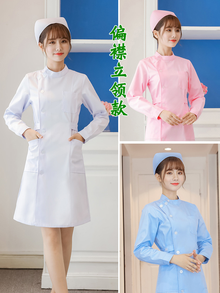 Nurse Uniform Short-Sleeved Women's Summer Saintxuelan Hospital Student Long-Sleeved Pharmacy Beauty Salon Work Medical Clothing Set