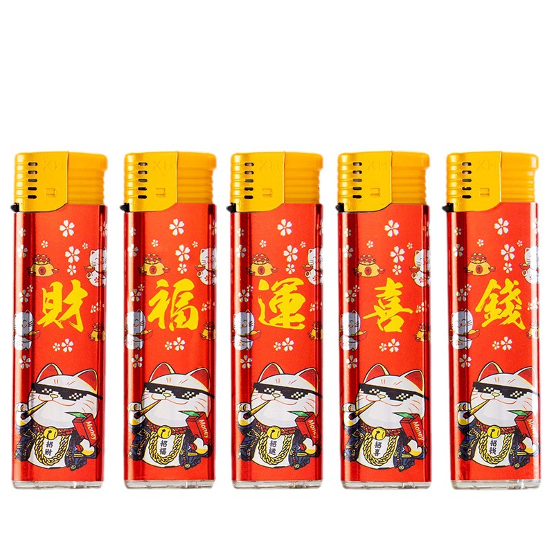 Factory Direct Sales Windproof Bag Painting Lighter Wholesale Disposable Standard Supermarket Household Lighter 50 Pieces a Box