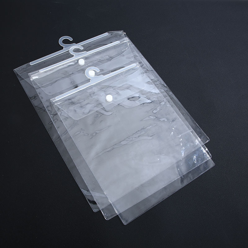 PVC cross stitch hook bag transparent bag source factory straight hair underwear packaging plastic bag
