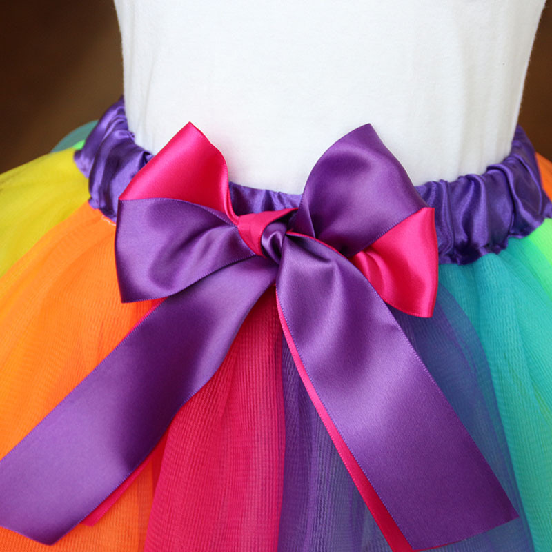 Customized Girl Skirt Rainbow Skirt Mesh Customized tutu Skirt Princess Skirt Foreign Trade European and American Children's Wear