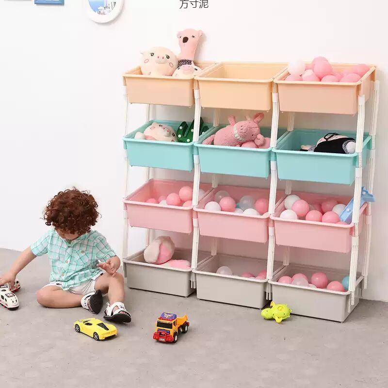 Полка для хранения игрушек, многоуровневая полка с большой емкостью