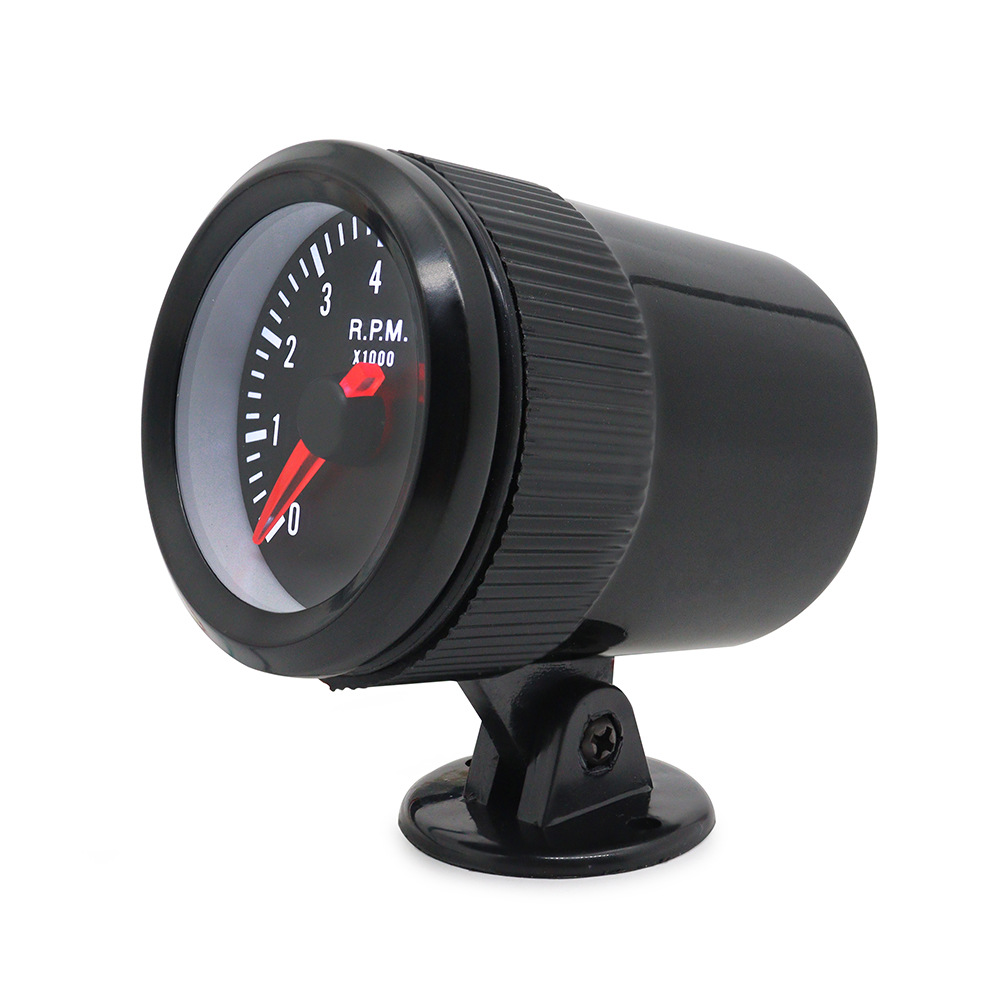 Cross-border hot 2-inch 52mm black white LED car tachometer 0-8000rpm suitable for 1-8 cylinder