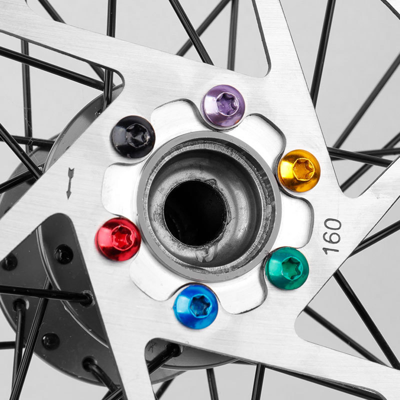 T25 Disc Screw M5*9Mm Colorful Mountain Bike Stainless Steel Brake Pad Disc Fixing and Mounting Screw