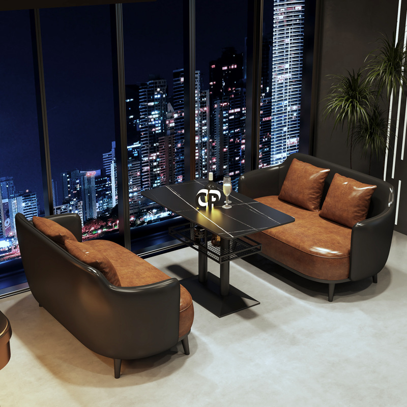 Bar Booth Sofa Coffee Shop Western Restaurant Table Bar Music Bar Bistro Dining Table and Chair Set Commercial Use