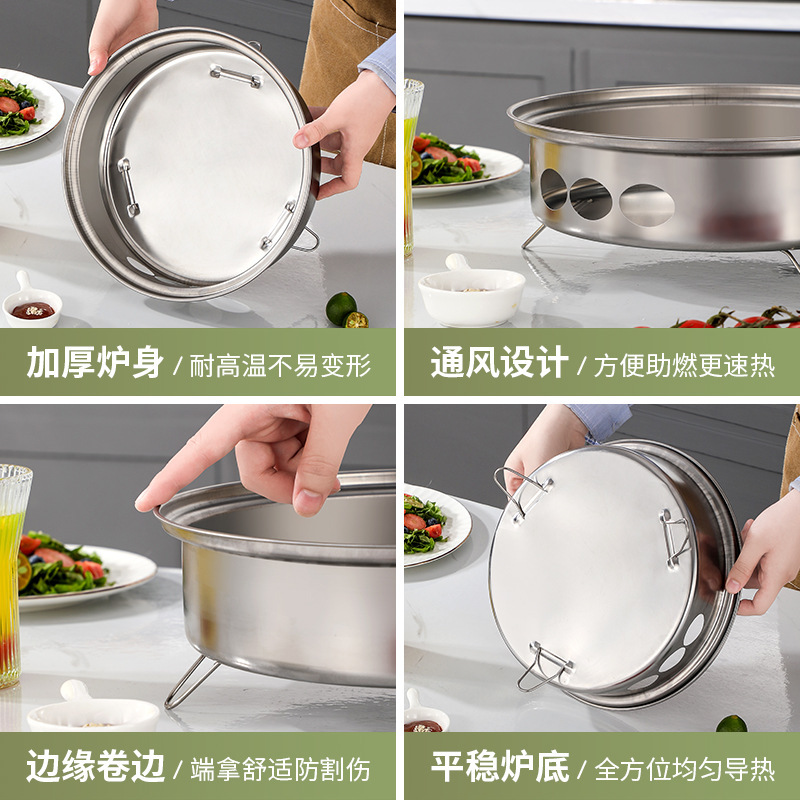 Outdoor Grill Tray Camping Oven Charcoal Smokeless Portable Charcoal Oven Take-out Barbecue Package Gift Dinner