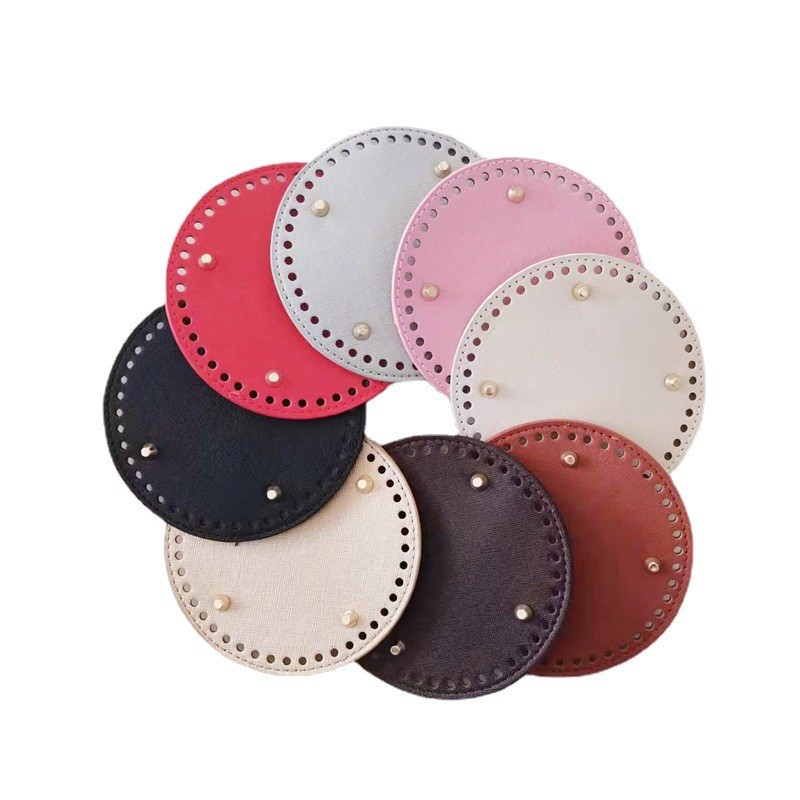 DIY Hand-Woven Bag Bottom 15cm Round Leather Bottom Plate Luggage Hardware Accessories Spot Wholesale