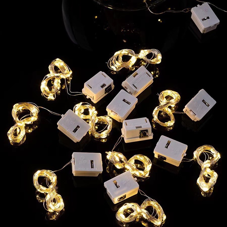 LED light string wine bottle stopper button battery box led copper wire lamp room layout decoration atmosphere small colored lights wholesale