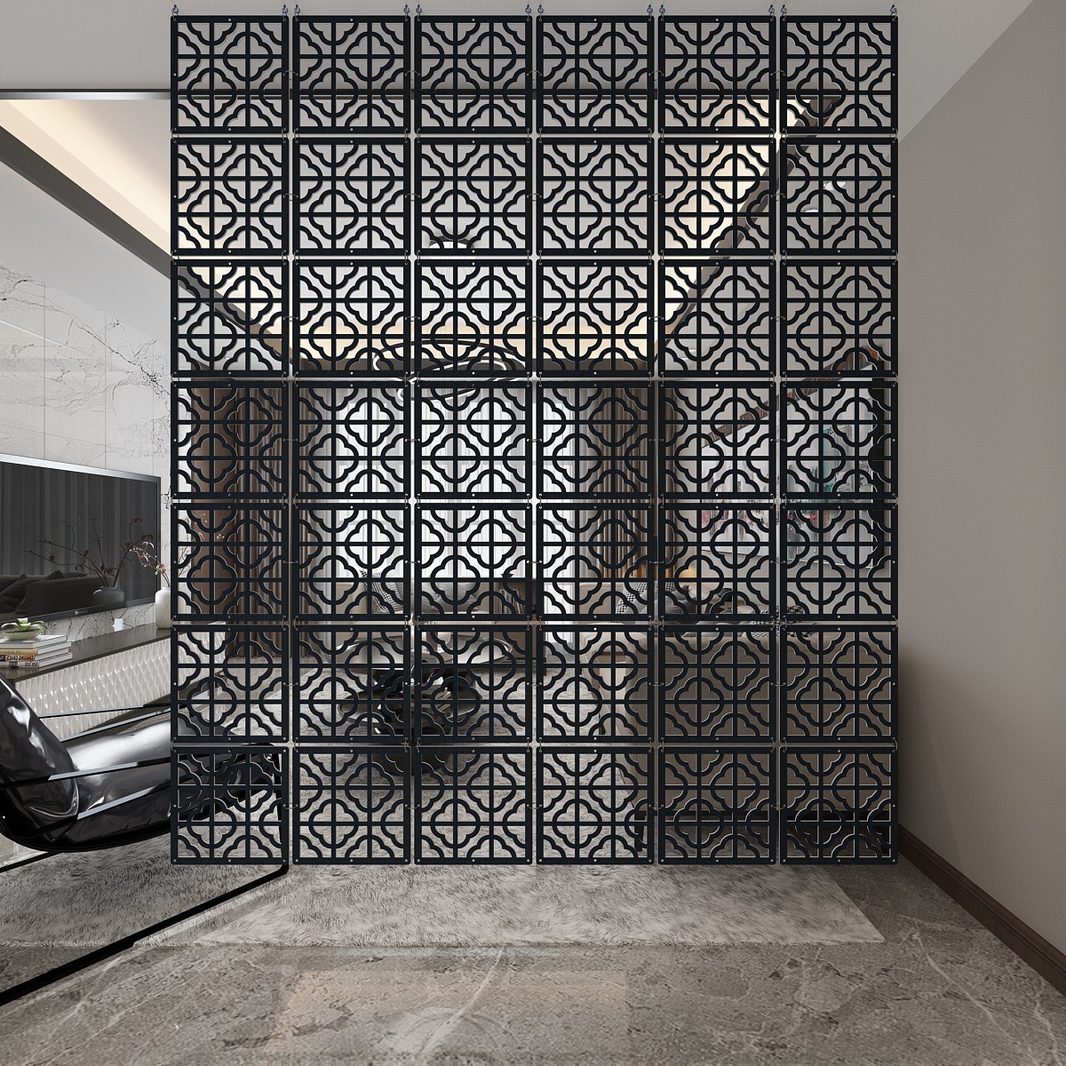 Hanging Screen Partition Fashion MDF Entrance Guest Restaurant Bedroom Hotel Simple Modern Chinese Hollow Screen