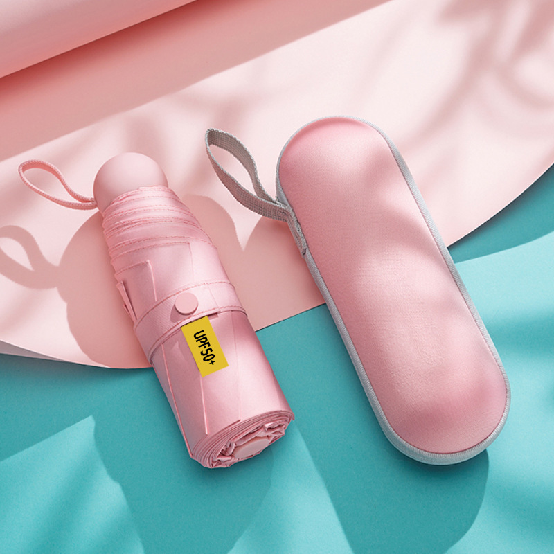 50% off Sun Umbrella Compact Portable Parasol Sun Protection Uv Protection Umbrella Women's Rain or Shine Pocket Umbrella Steel Bone