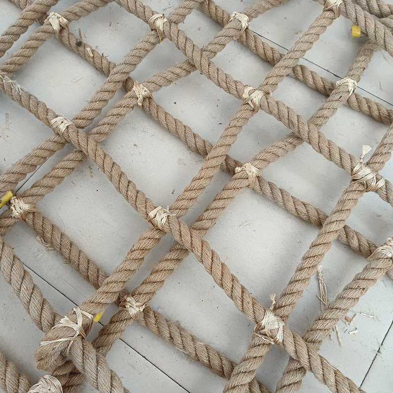 Jin Sheng rope mesh belt three-strand thick yellow hemp rope net climbing hemp rope amusement decoration hemp rope wholesale tug of war hemp rope