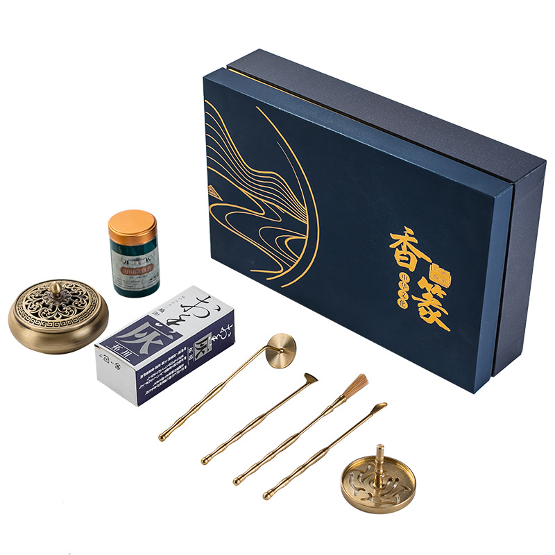 Incense seal incense printing brass incense path tool suit a complete set of indoor household incense incense sandalwood seal utensils high-end incense burner