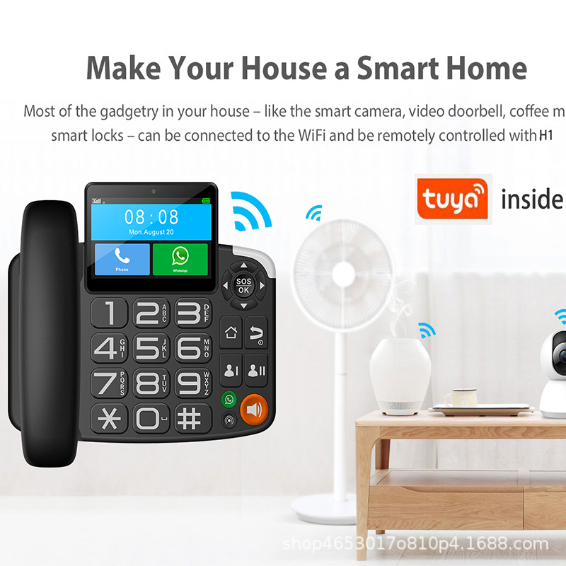 4G card dual-card touch screen phone landline Android system, video call WeChat elderly machine home use