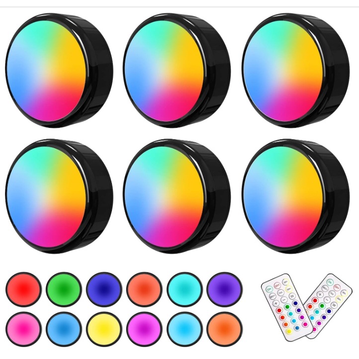 RGB прожектор на 16 цветов с дистанционным управлением, свет для шкафа, свет для винного шкафа, сенсорный свет, активируемый звуком