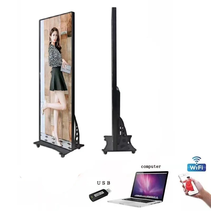 LED Poster HD screen LED advertising machine P1.8 P2 P2.5 die casting aluminum model 640x1920mm front maintenance