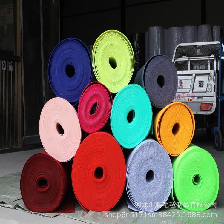 Factory wholesale 1mm-5mm thick color felt wool felt color chemical fiber adhesive felt cloth non-woven fabric