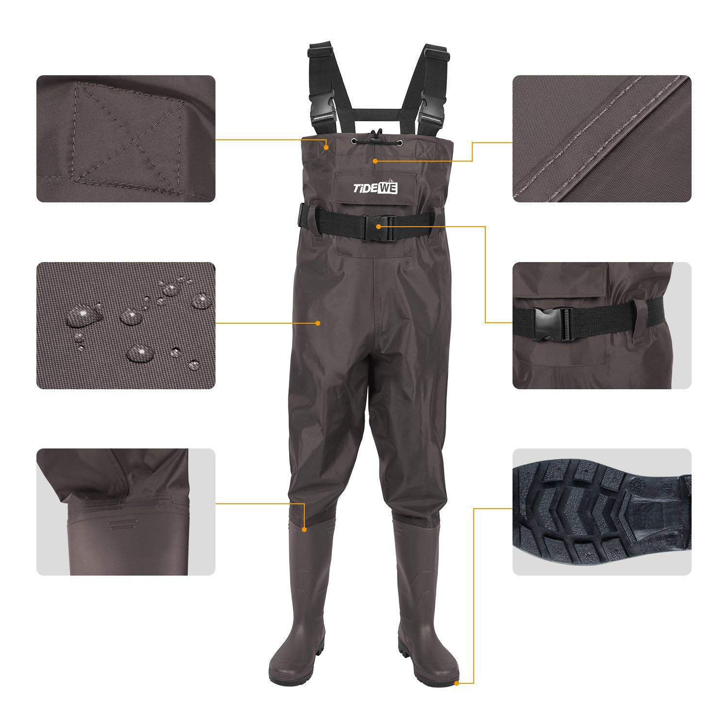 Water pants waterproof lower body nylon one-piece water pants fishing pants rain pants half body fishing clothes catch sea pants fishing pants