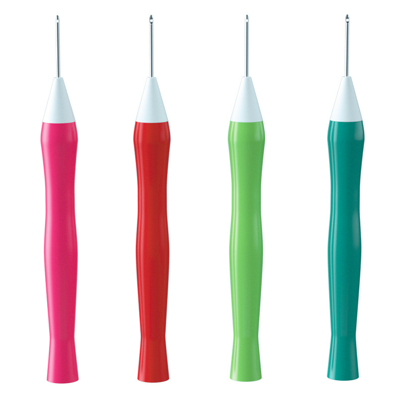 SOURCE Wholesale 1.6mm stamp needle stamp embroidery diy kit special multi-color optional simple ABS material stamp flower needle