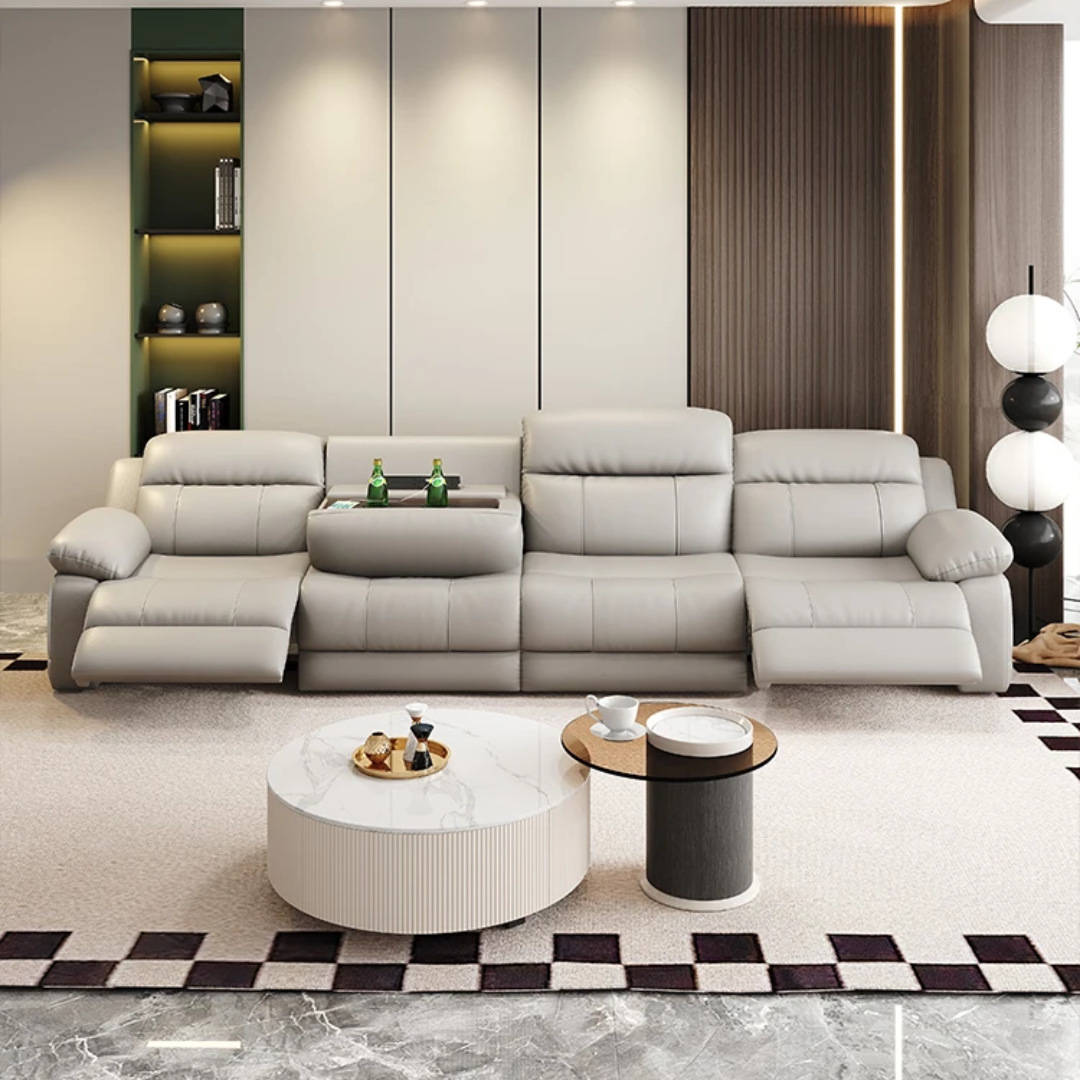 Electric Leather Sofa Adjustable Home Theater Sofa 2025 New Modern Simple Multifunctional Sofa