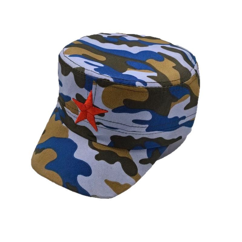 Embroidered hat camouflage five-star flat cap men's and women's retro performance cap children's campus cap a generation of children