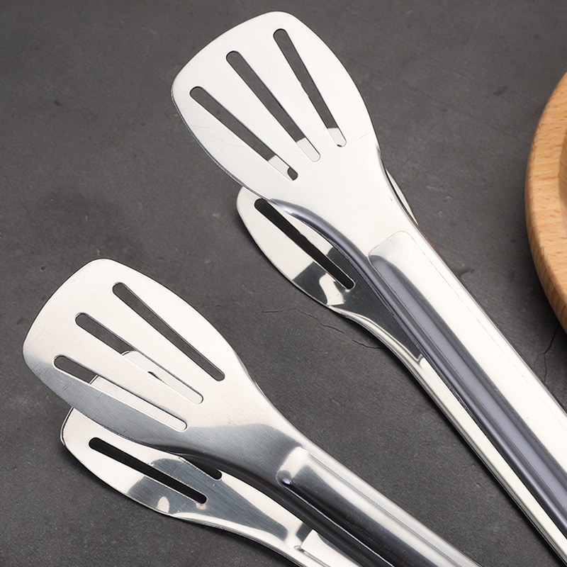 304 Stainless Steel Three-Line Clip Electroplated Color Food Food Clip Steak Bread Clip Barbecue Clip Tableware Kitchen Utensils Tongs