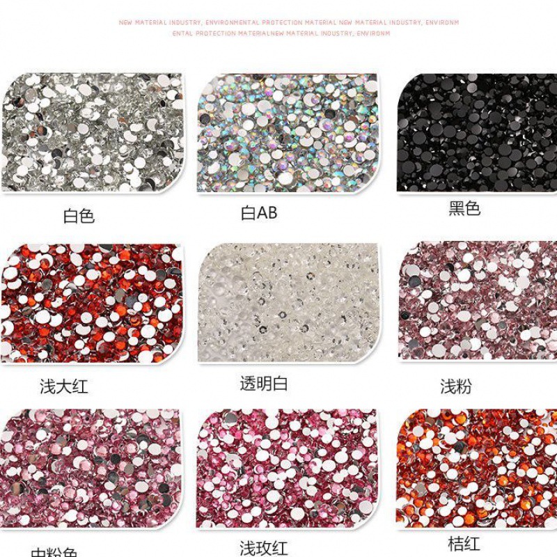 Color Diamond Size Mixed Flats Bottom Diamond Nail Art Jewelry Manicure Small Broken Diamond Colorful Diamond 24 Colorful Mobile Phone Stickers Factory Direct Sales